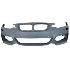 FRONT BUMPER - M SPORT - W/WASH, PARK SENSOR + ASSIST HOLES (PRIMED)