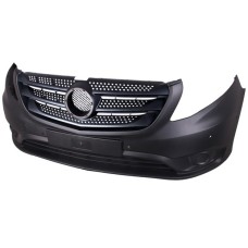 FRONT BUMPER - NOT E-VITO - NO FLH, W/PSH & APA HOLES (BLACK, TEXTURED)