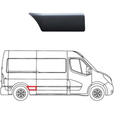 SIDE MOULDING - IN FRONT OF REAR WHEEL - VAN L2 (BLACK) (RH)