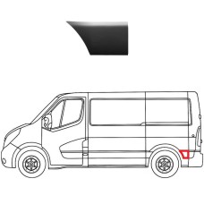 SIDE MOULDING - BEHIND REAR WHEEL - VAN: L1/L2 - NO LAMP HOLE (BLACK) (LH)