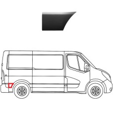 SIDE MOULDING - BEHIND REAR WHEEL - VAN: L1/L2 - NO LAMP HOLE (BLACK) (RH)