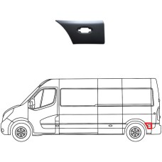 SIDE MOULDING - BEHIND REAR WHEEL - VAN L3 - W/LAMP HOLE (BLACK) (LH)