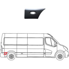 SIDE MOULDING - BEHIND REAR WHEEL - VAN L3 - W/LAMP HOLE (BLACK) (RH)